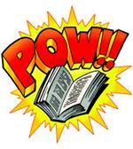 Clipart of open book and comic book pow exclamation Clipart of open book and comic book pow exclamation